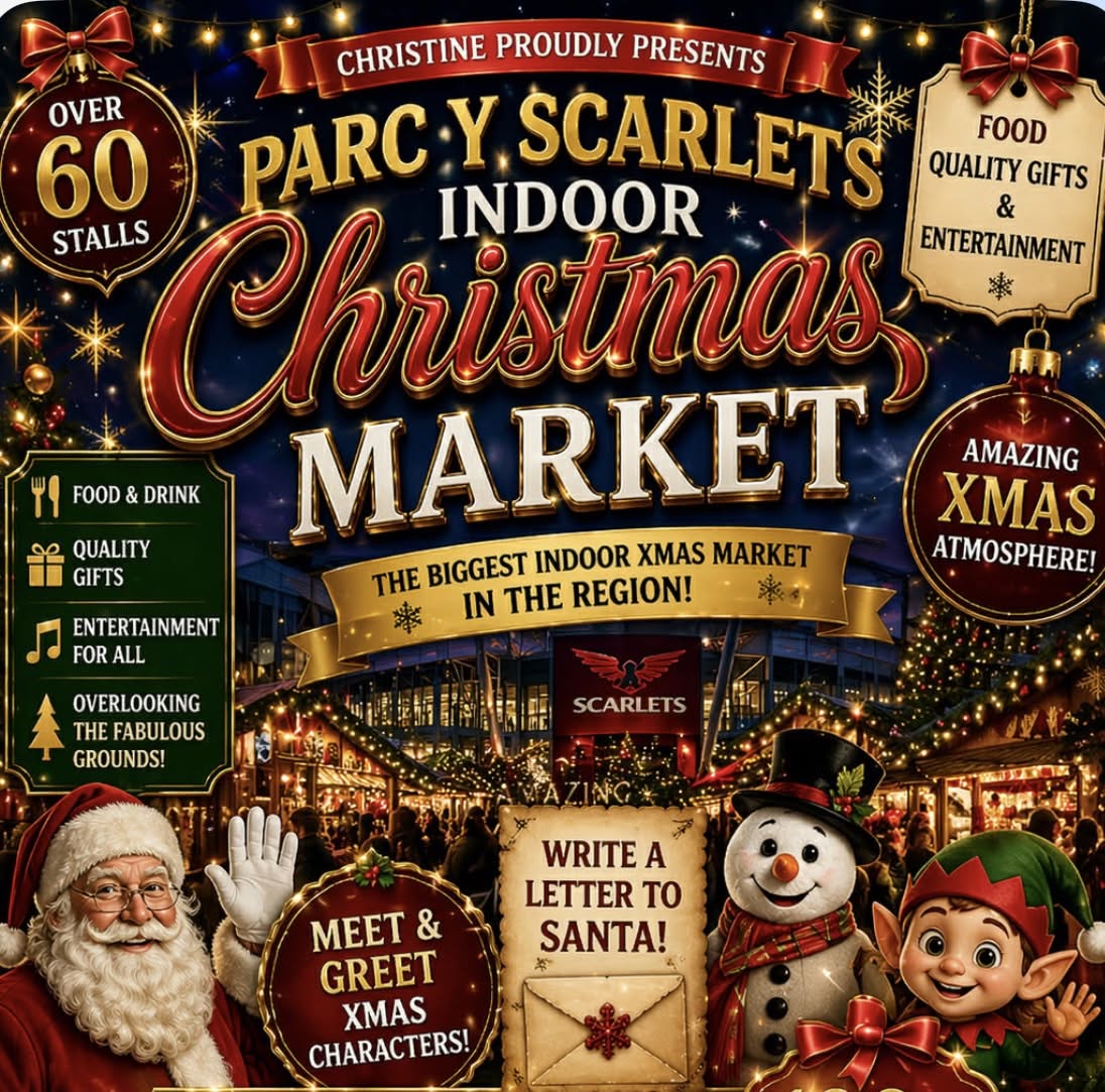 Parc y scarlets indoor huge Christmas market