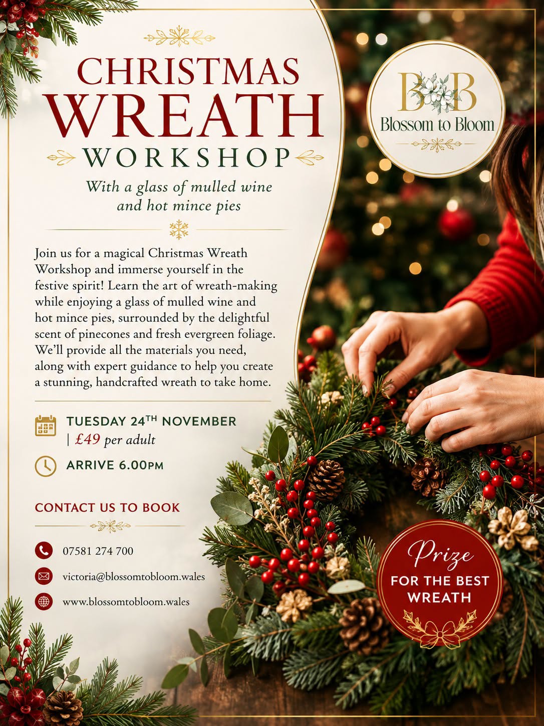BLOSSOM TO BLOOM WREATH WORKSHOP